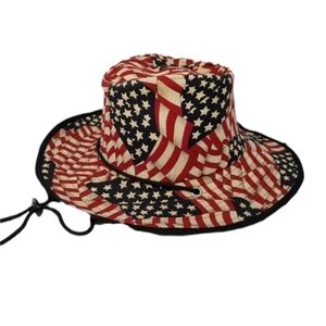 Cowboy Hat Flag Patriotic All Over Print American Tie Stars And Stripes Red Blue